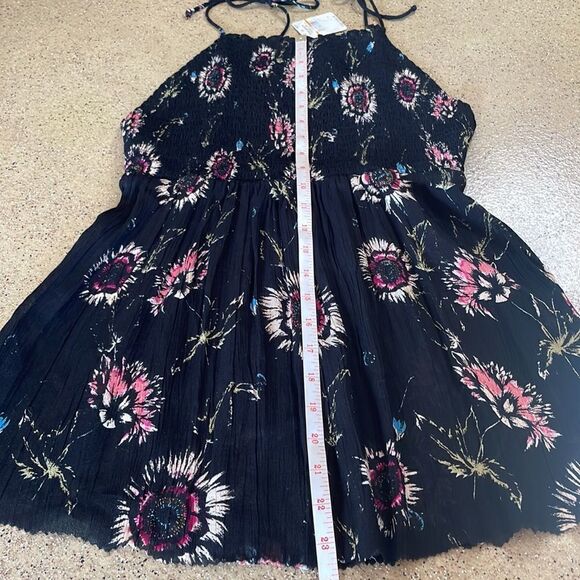 Free People Floral Print Smocked Top Gauze Tank Top NEW size S - Picture 12 of 16